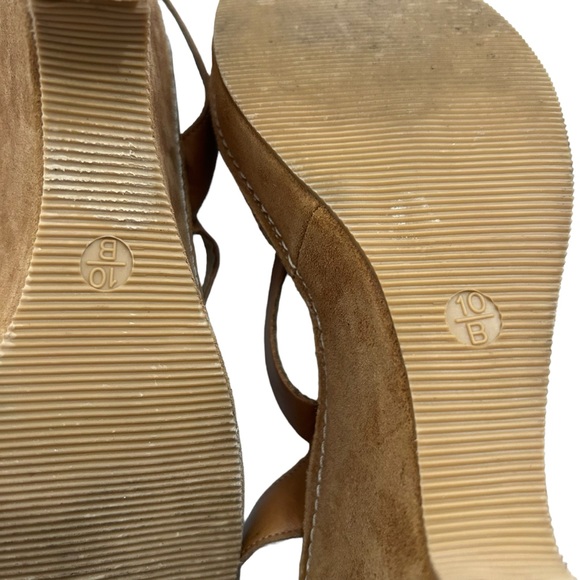 Coach Light Brown Calf Leather Telma Butterfly Adjustable Strap Wedge Sandals,10 - Picture 11 of 14